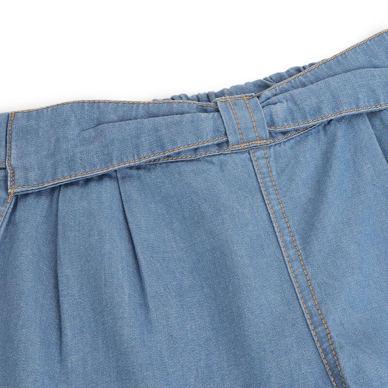 Girls Medium Light Blue Solid Shorts image number 2